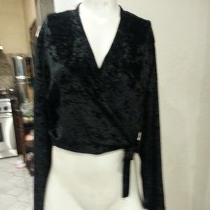 Victoria Secret Velour crop wrap jacket